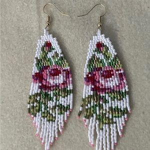 Beaded flower earrings